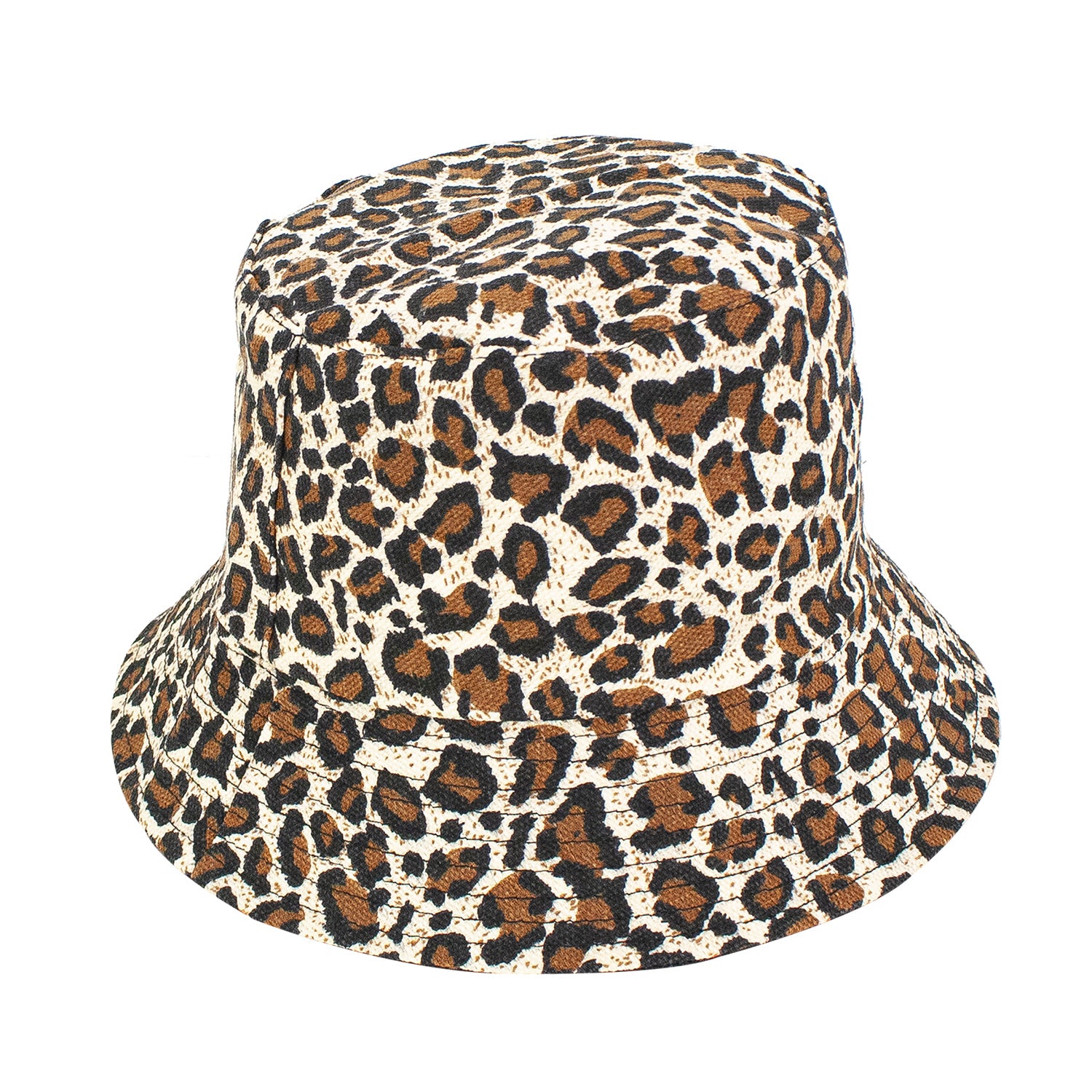 Leopard Polyester Bucket Hat Doba Default